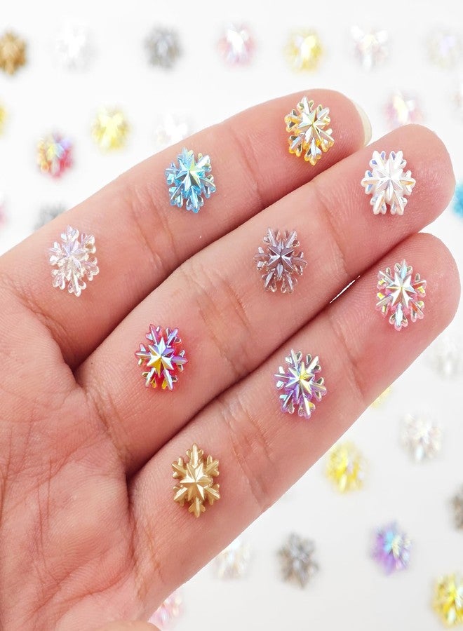 HOMICO 200 Pieces Colorful Tiny Snowflake for Crafts Dollhouse Miniatures Resin Mini Things Decor for Fairy Garden Micro Landscaping Decoration - Image 2